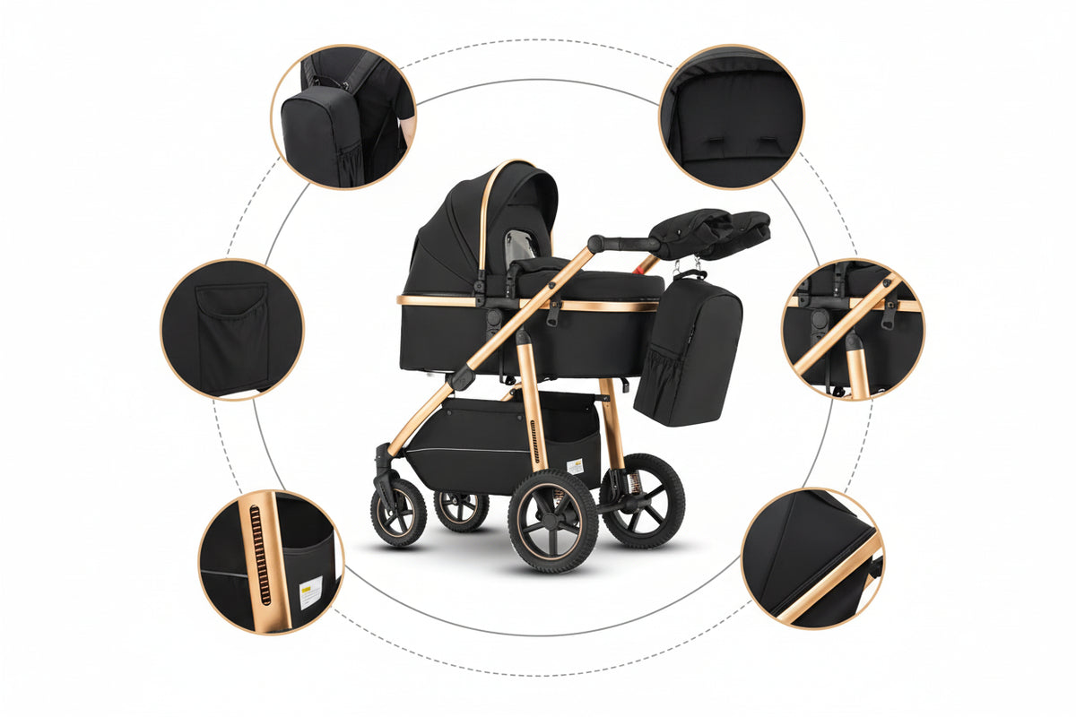 Poussette pliable multifonction – plusieurs coloris