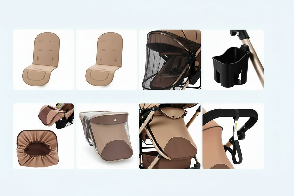 Poussette compacte multifonction pliable
