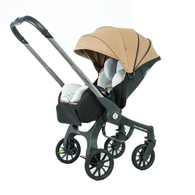 Poussette pliable quatre roues – plusieurs coloris