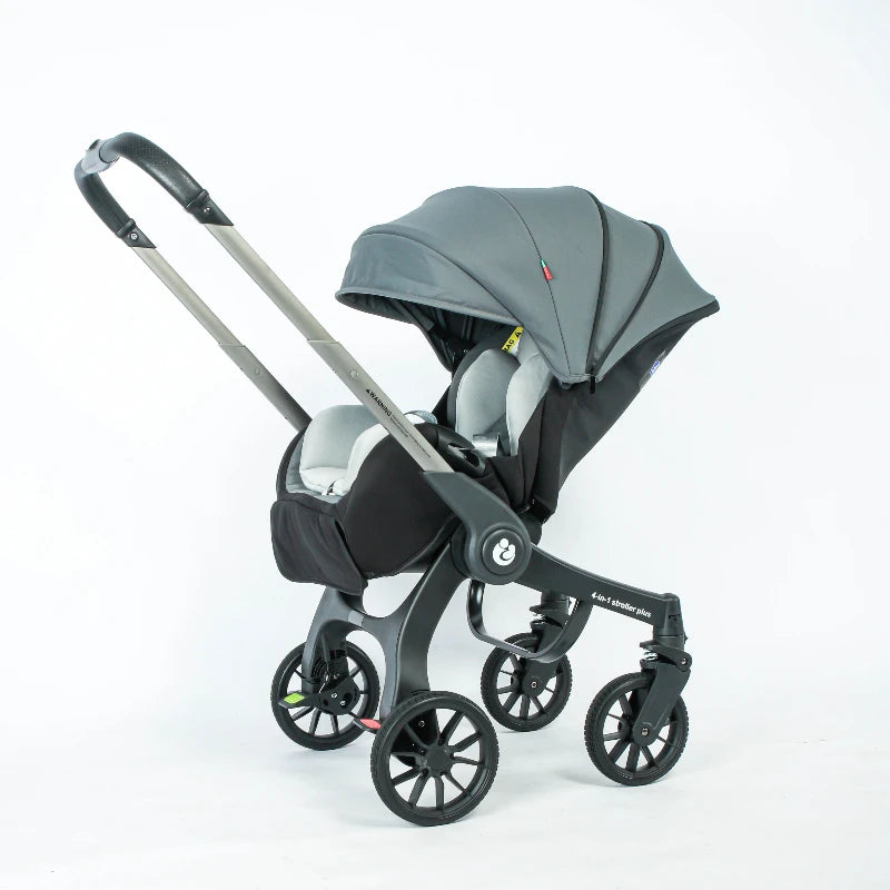 Poussette pliable quatre roues – plusieurs coloris
