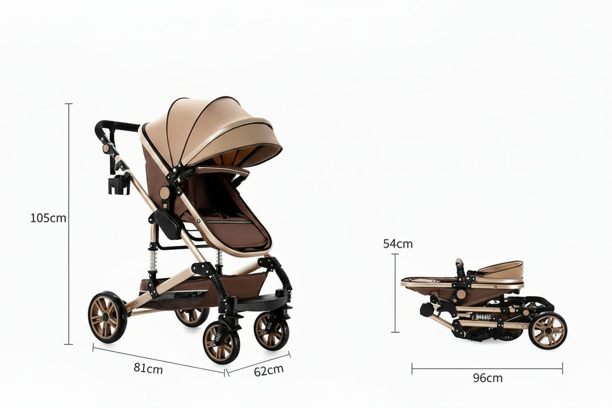Poussette compacte multifonction pliable