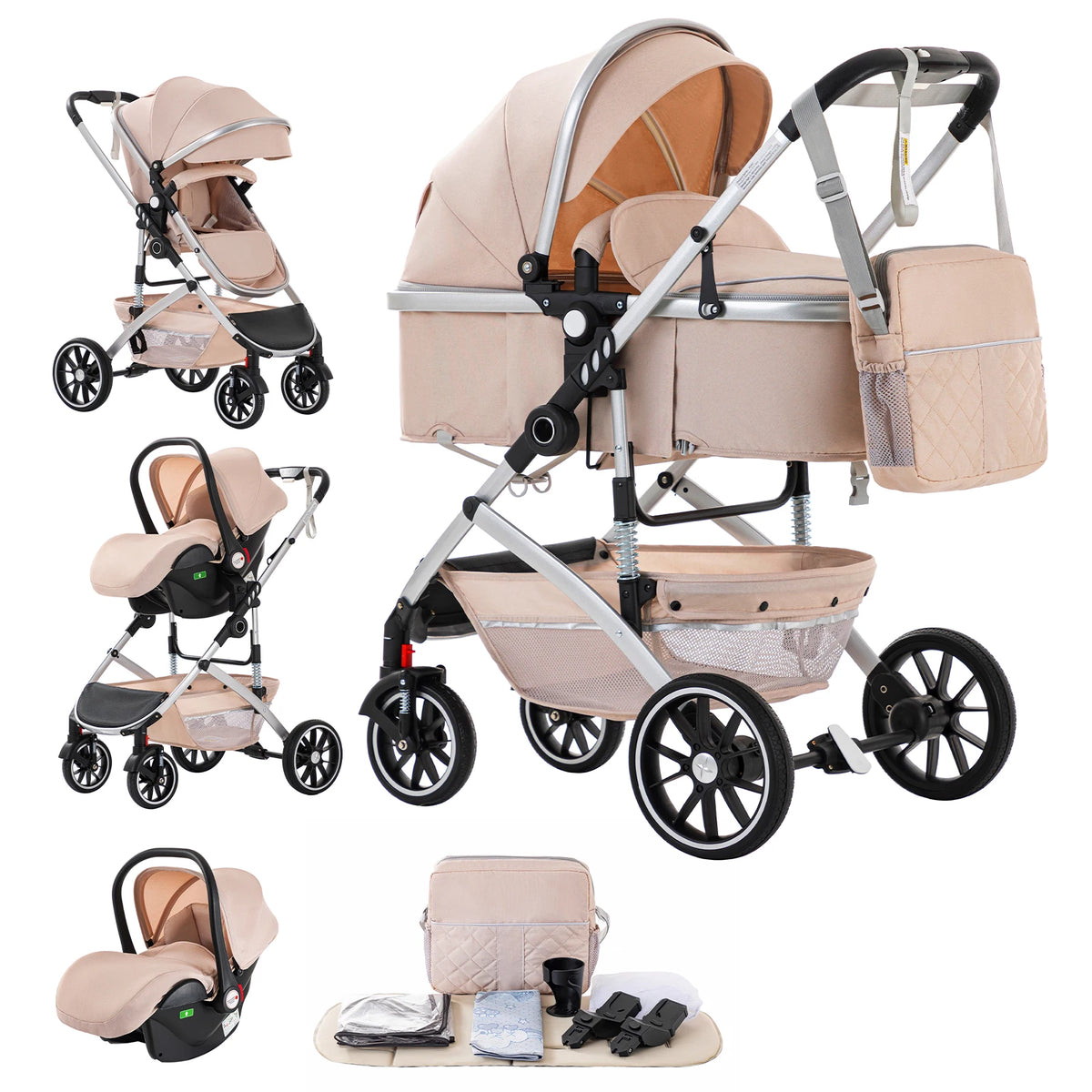Poussette 3-en-1 système voyage avec siège auto