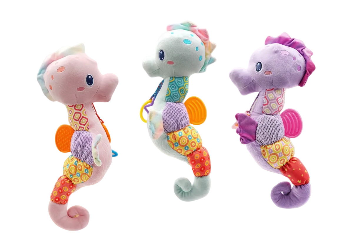 Hochet musical hippocampe doux – jouet naissance