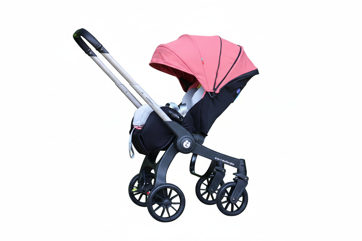 Poussette pliable quatre roues – plusieurs coloris