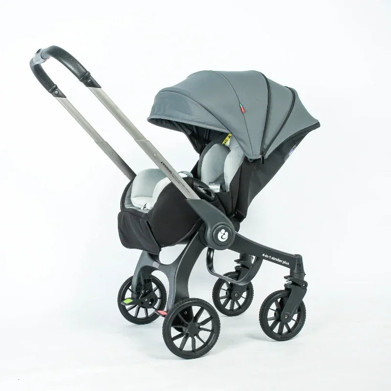 Poussette pliable quatre roues – plusieurs coloris