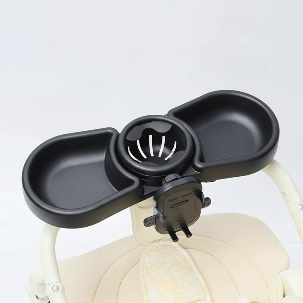 Plateau snack 4-en-1 universel avec porte-gobelet double