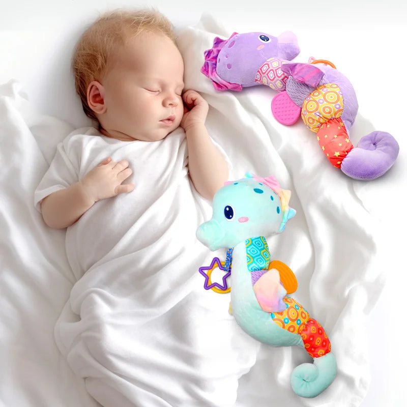Hochet musical hippocampe doux – jouet naissance