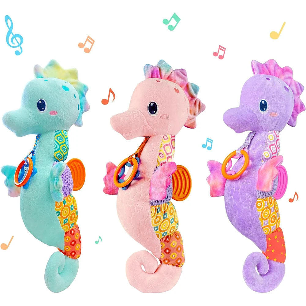 Hochet musical hippocampe doux – jouet naissance
