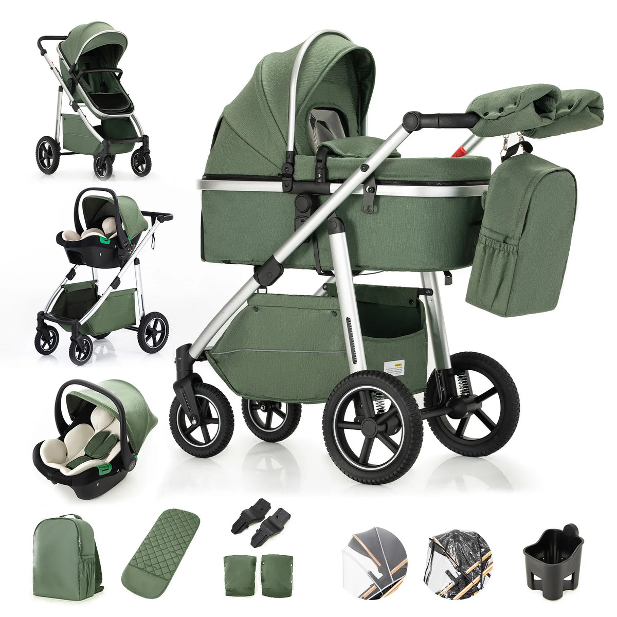Poussette pliable multifonction – plusieurs coloris