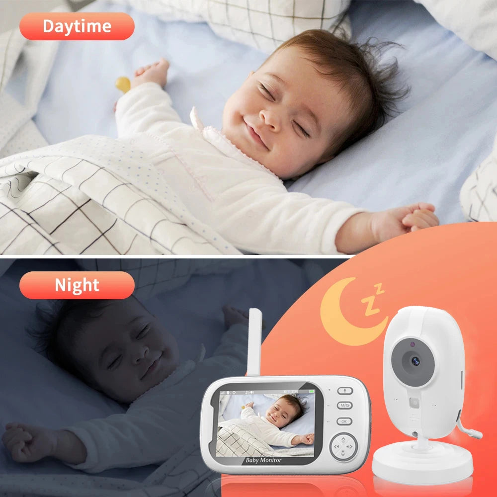 Babyphone vidéo 3,5" sans fil vision nocturne température