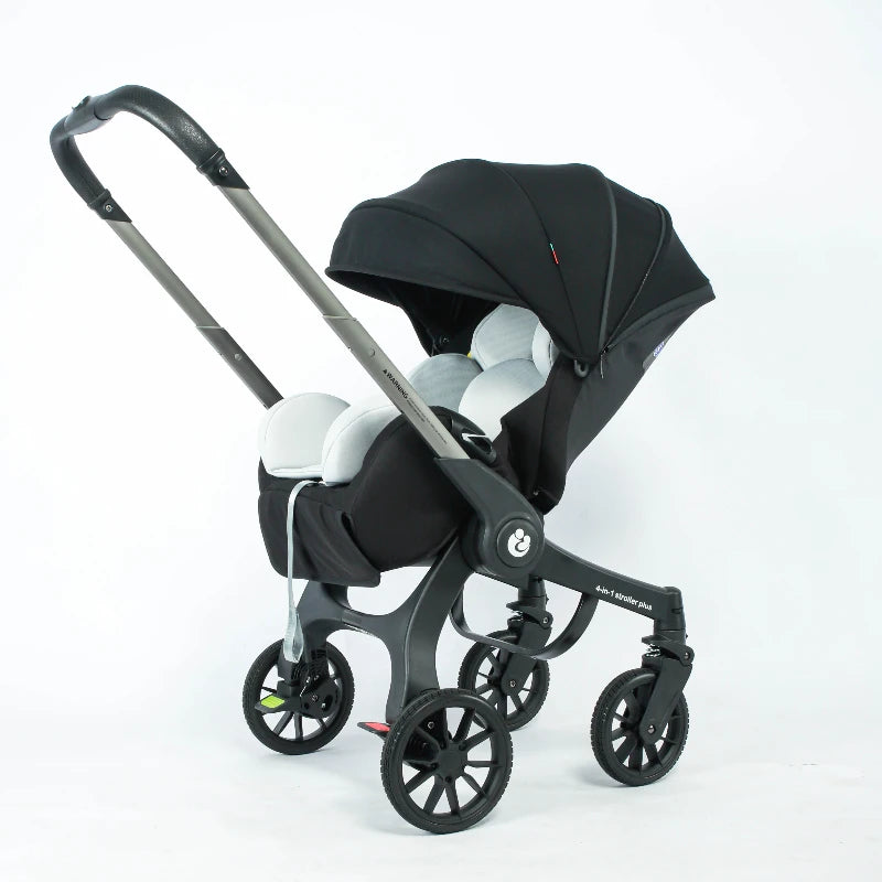 Poussette pliable quatre roues – plusieurs coloris
