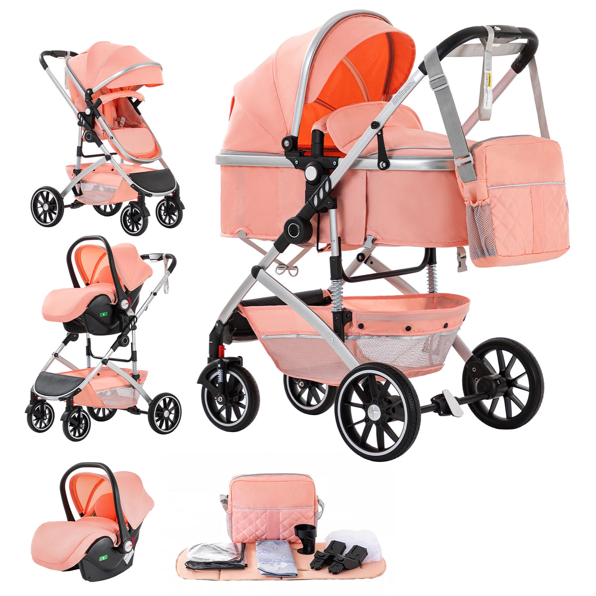 Poussette 3-en-1 système voyage avec siège auto