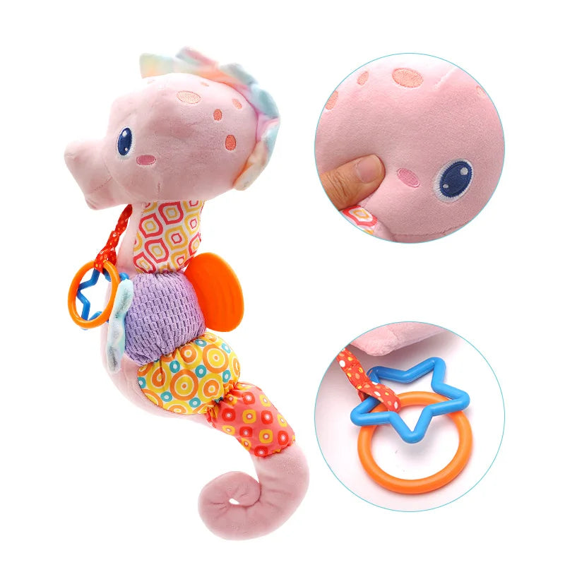 Hochet musical hippocampe doux – jouet naissance