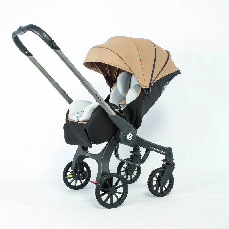 Poussette pliable quatre roues – plusieurs coloris
