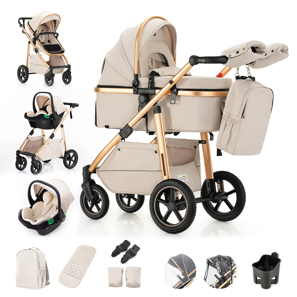 Poussette pliable multifonction – plusieurs coloris