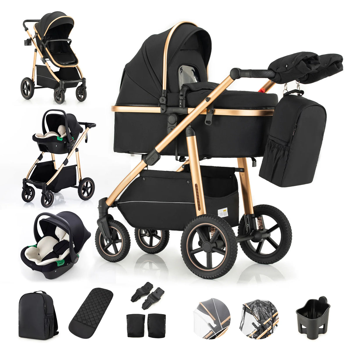 Poussette pliable multifonction – plusieurs coloris