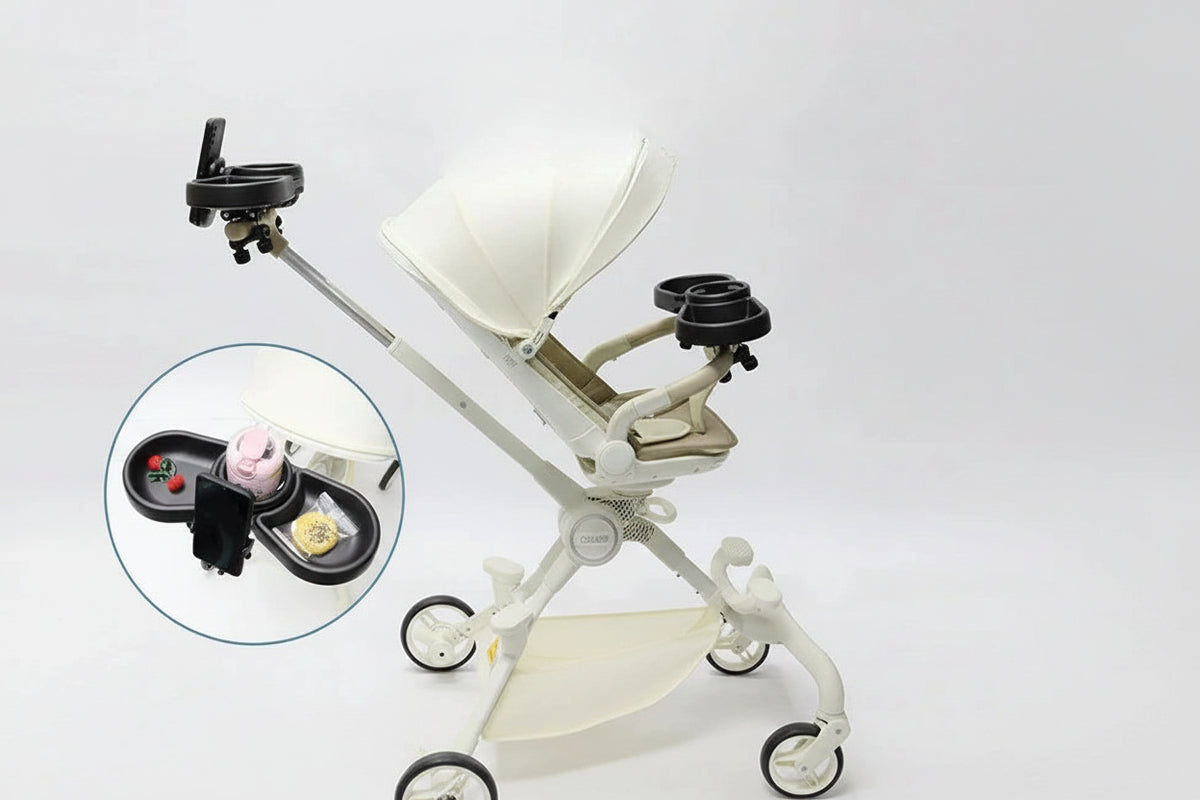 Plateau snack 4-en-1 universel avec porte-gobelet double