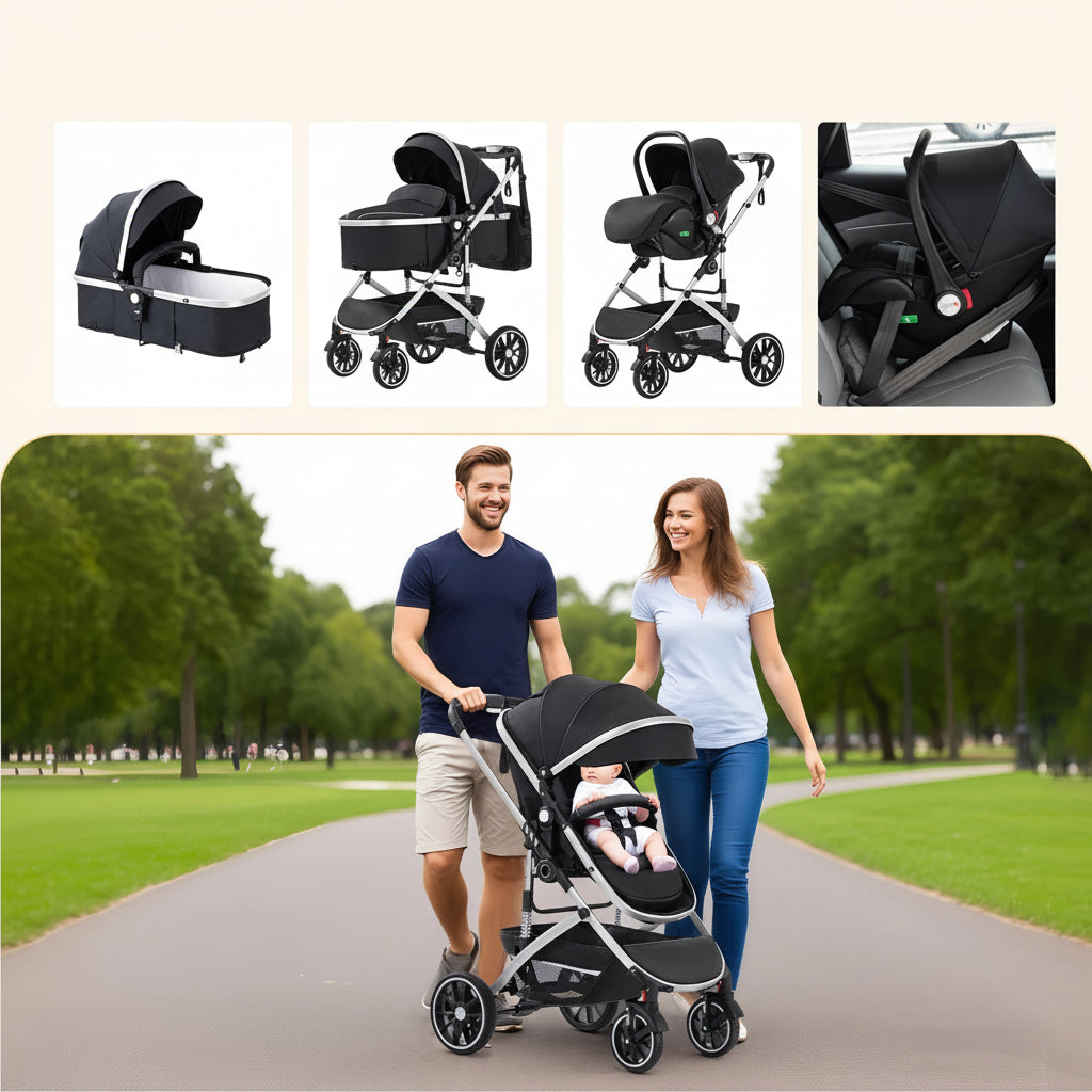 Poussette 3-en-1 système voyage avec siège auto