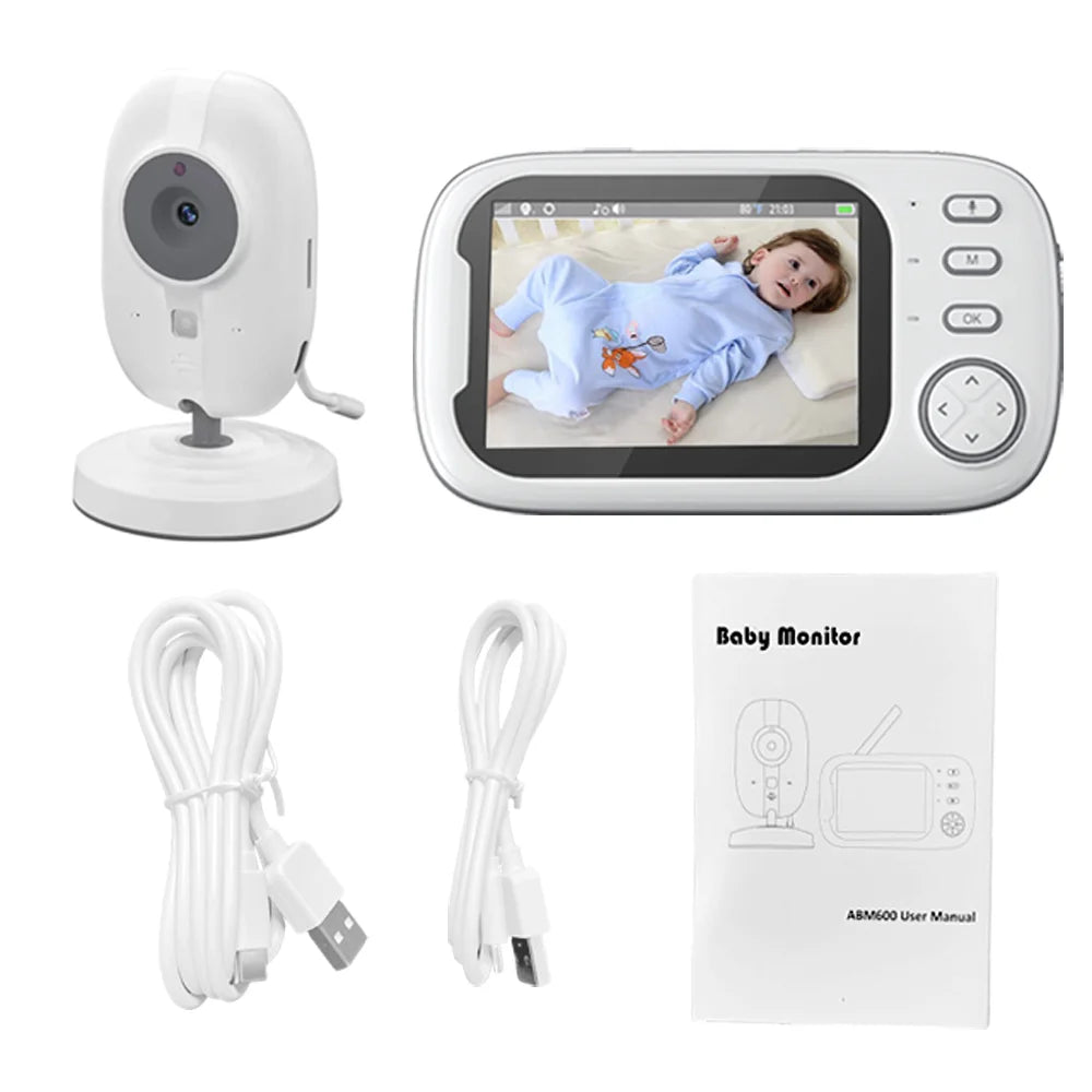 Babyphone vidéo 3,5" sans fil vision nocturne température