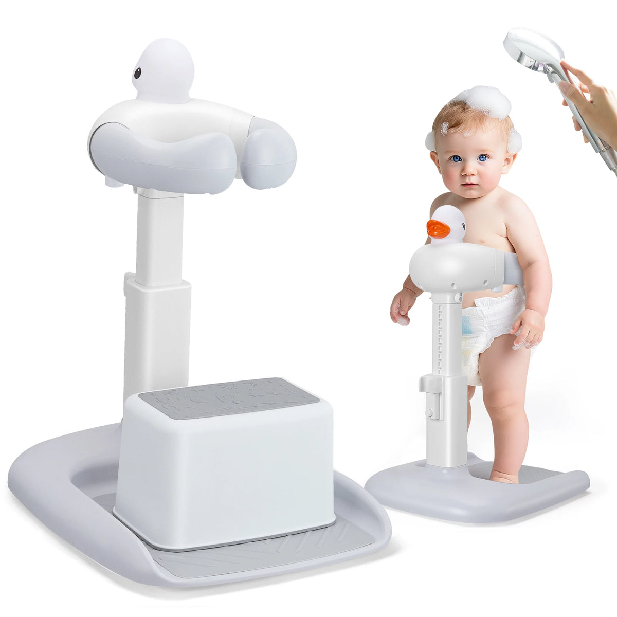 Support douche bébé antidérapant réglable portable
