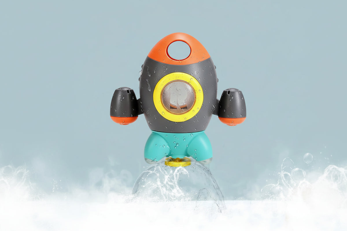Pommeau douche fusée tournante – jouet bain bébé