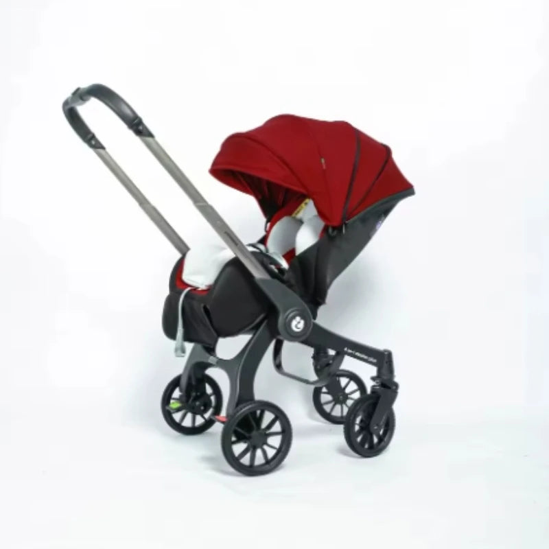 Poussette pliable quatre roues – plusieurs coloris