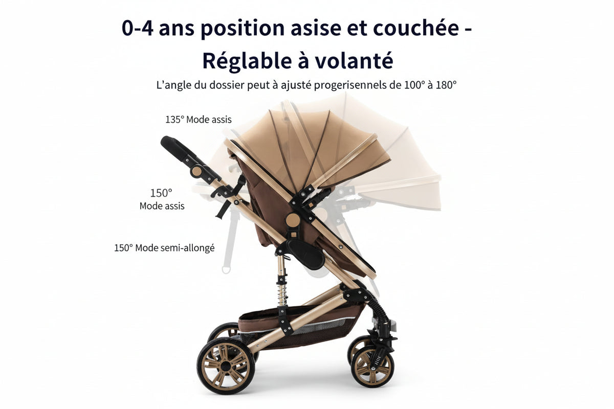 Poussette compacte multifonction pliable