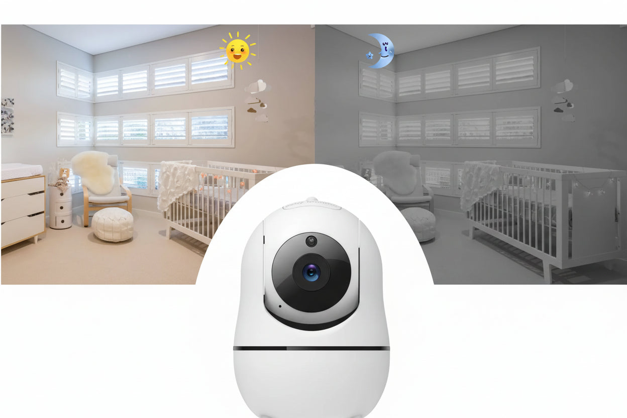 Babyphone vidéo 5" zoom 4x – 22h autonomie berceuse