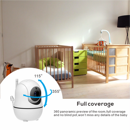 Babyphone vidéo 5" zoom 4x – 22h autonomie berceuse