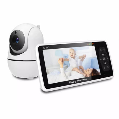 Babyphone vidéo 5" zoom 4x – 22h autonomie berceuse