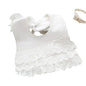 Bavoir dentelle coton 100% – nœud princesse 0-2 ans