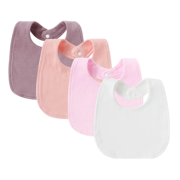 Set 4 bavoirs coton cartoon – serviettes salive bébé