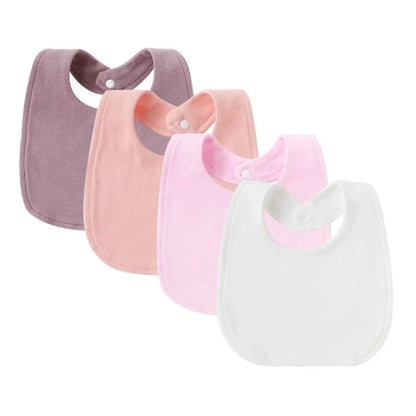 Set 4 bavoirs coton cartoon – serviettes salive bébé