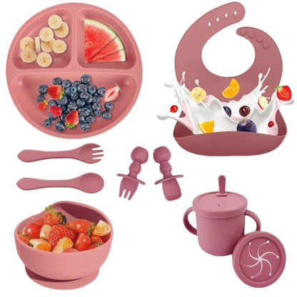 Set repas bébé en silicone – pratique et sûr