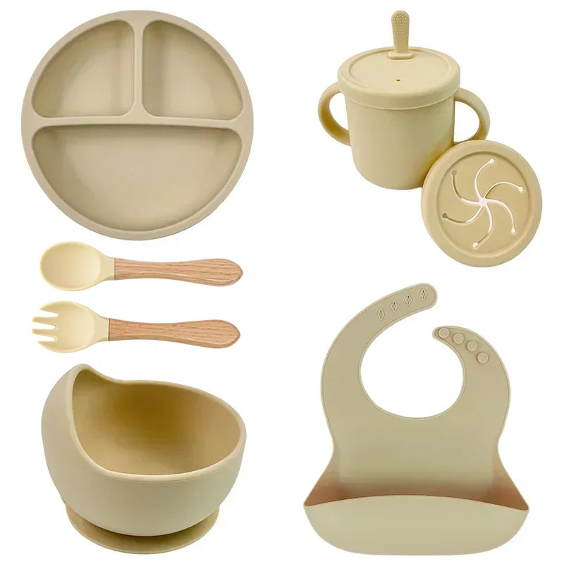 Set repas bébé en silicone – pratique et sûr