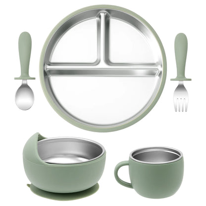 Set repas bébé en silicone – pratique et sûr