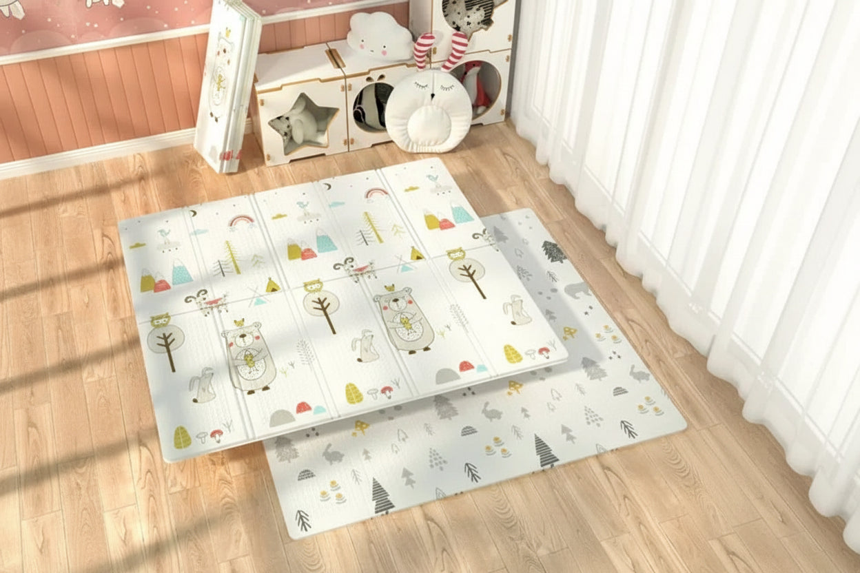 Tapis d'éveil pliable double face imperméable