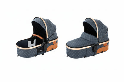 Poussette 3-en-1 haute vue pliable avec moustiquaire