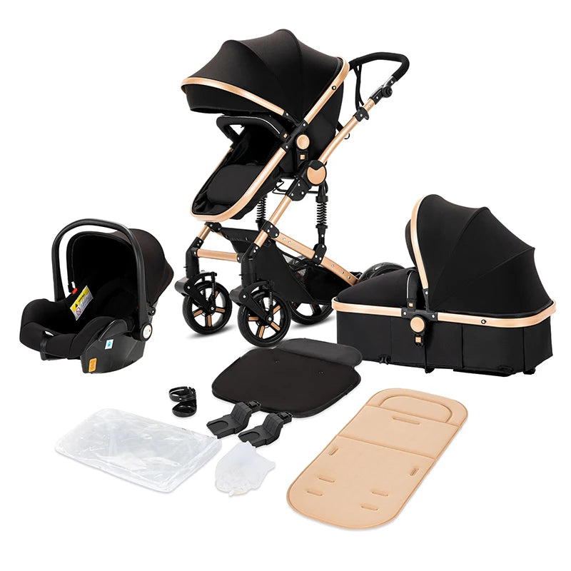 Poussette 3-en-1 roues EVA dossier ajustable 135-180°