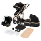 Poussette 3-en-1 roues EVA dossier ajustable 135-180°