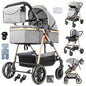 Poussette 3-en-1 roues EVA dossier ajustable 135-180°