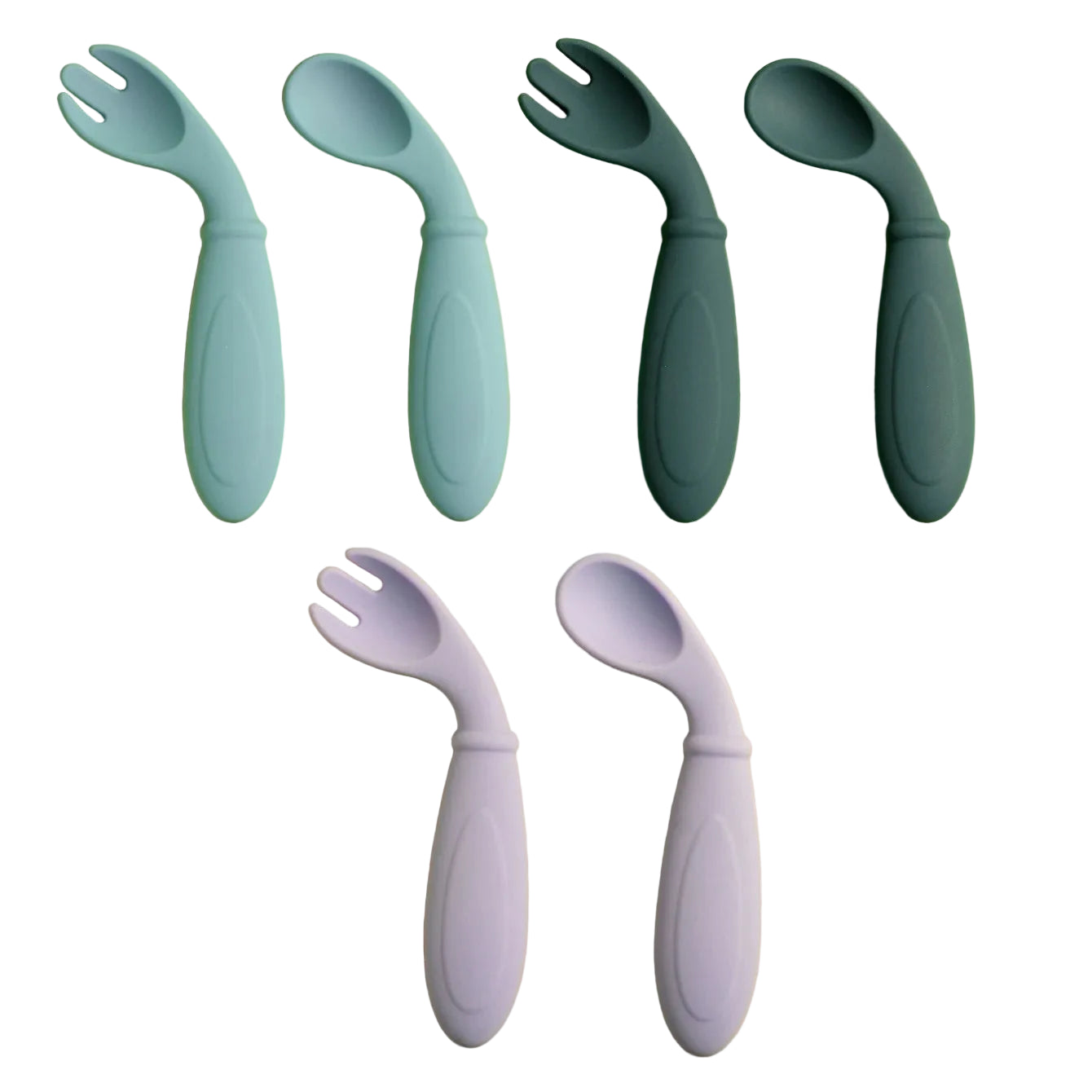 Set cuillère fourchette silicone BPA-free dès 6 mois