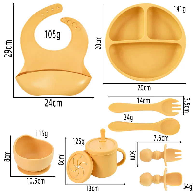 Set repas bébé en silicone – pratique et sûr