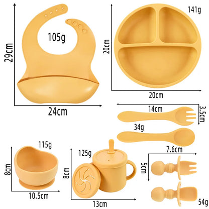 Set repas bébé en silicone – pratique et sûr