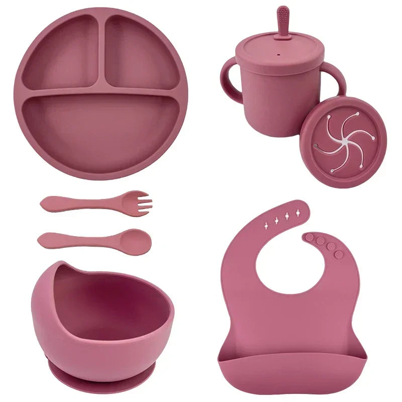 Set repas bébé en silicone – pratique et sûr