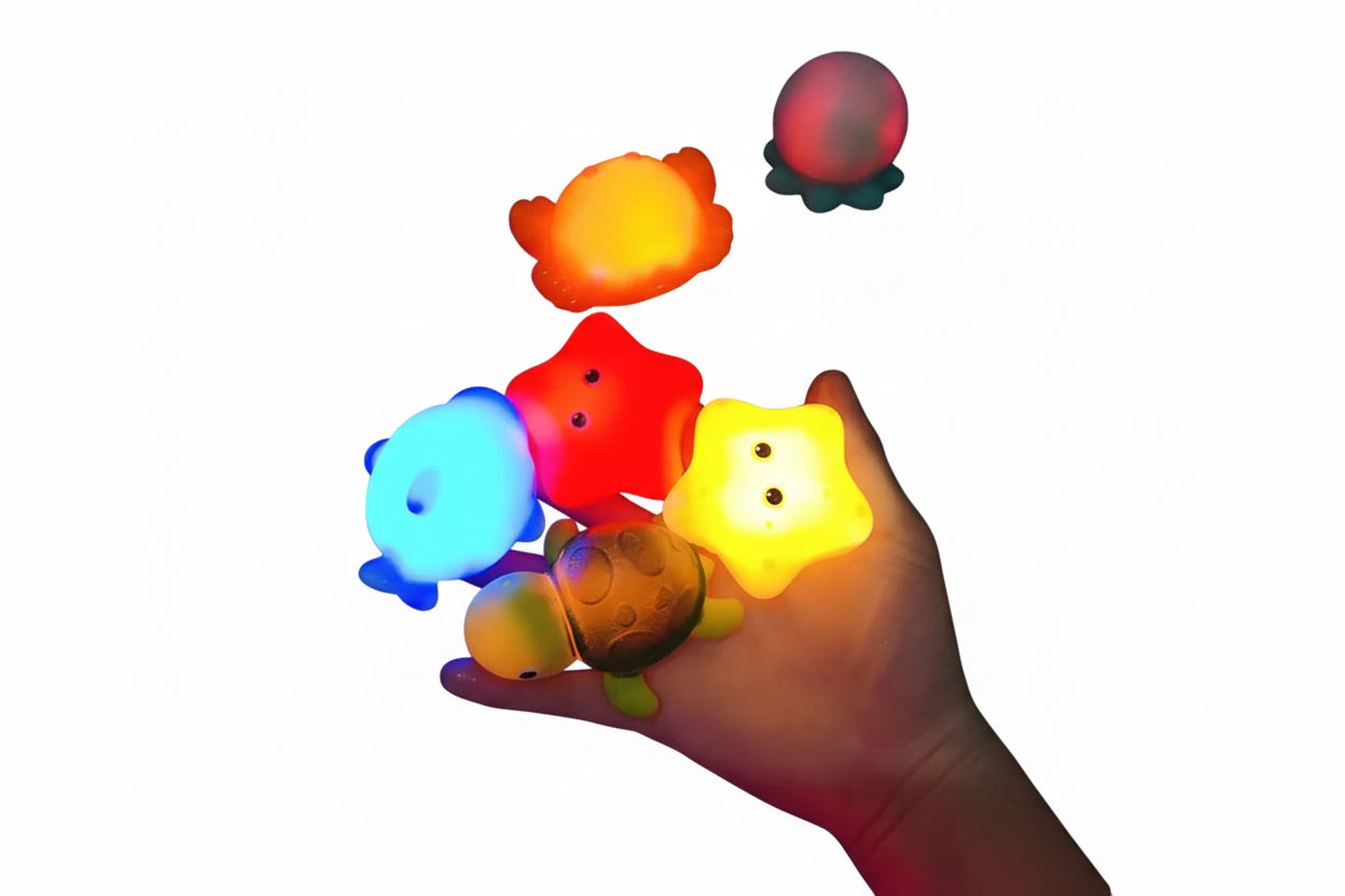 Jouets bain lumineux animaux flottants – 9 pièces