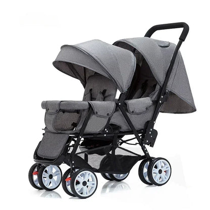 Poussette double siège tandem pliable – stock EU