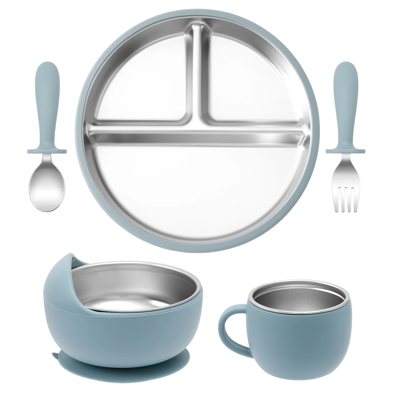 Set repas bébé en silicone – pratique et sûr