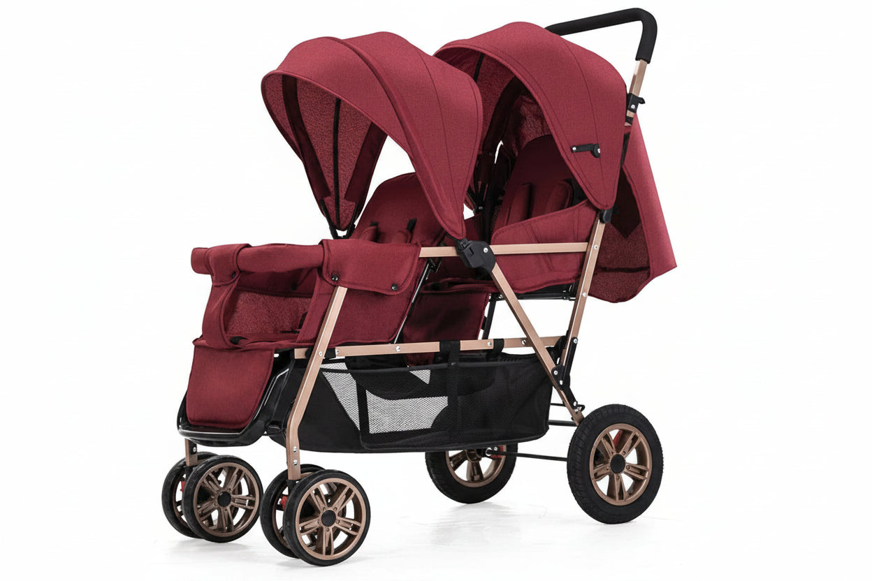 Poussette double siège tandem pliable – stock EU