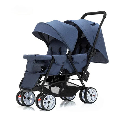 Poussette double siège tandem pliable – stock EU